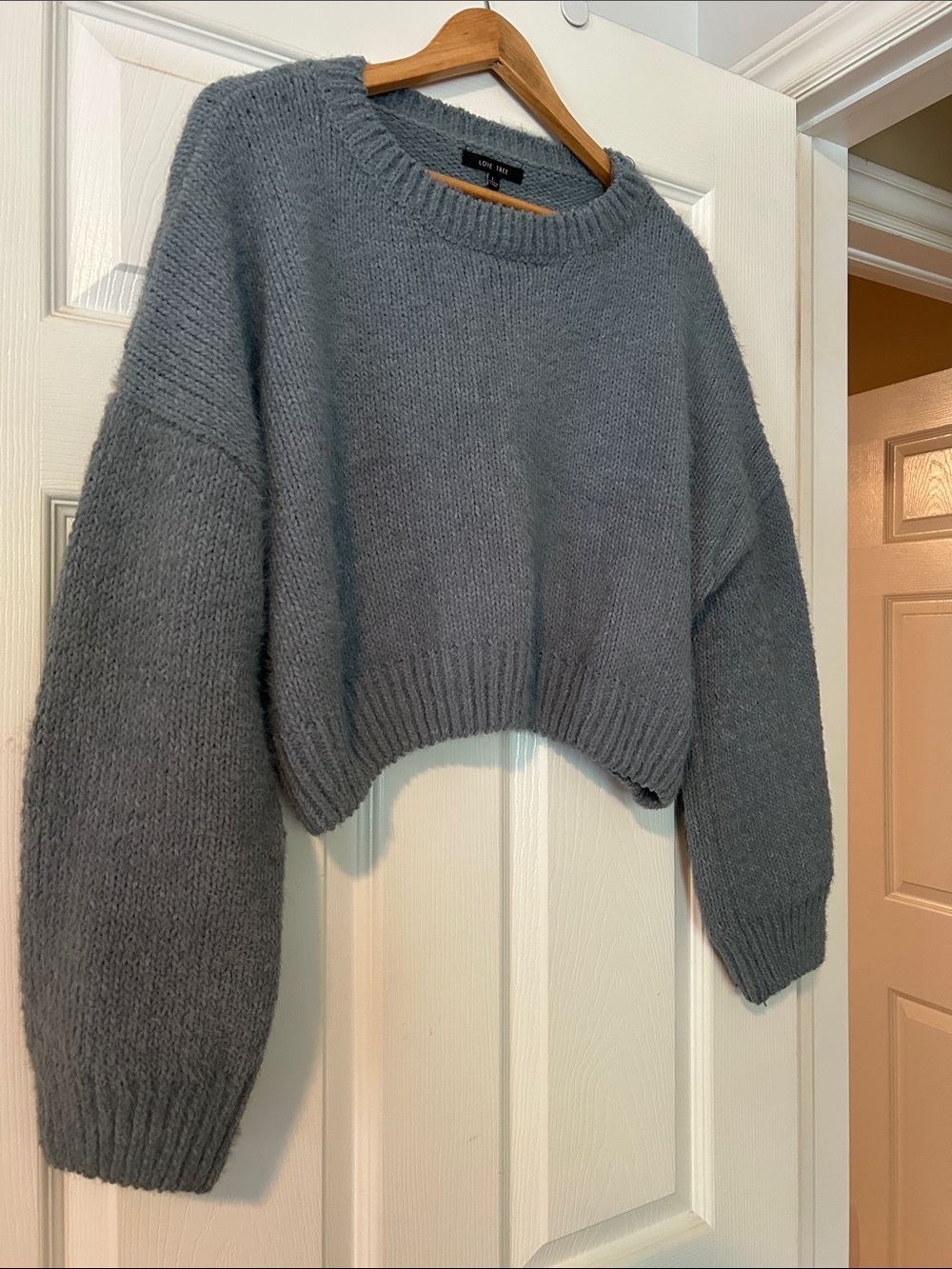 Cropped green/grey sweater - Picture 2 of 3